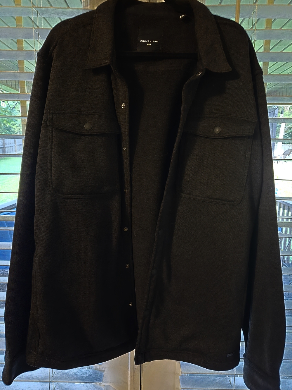 Projek Raw Black Overshirt  Fleece Lined Jacket Sz 2XL